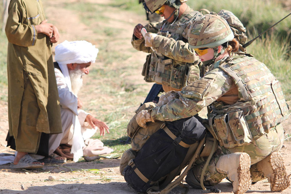 Navy medics on patrol in Helmand