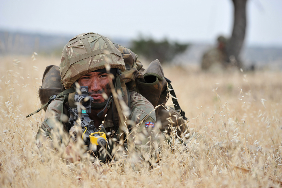 An army reservist on exercise