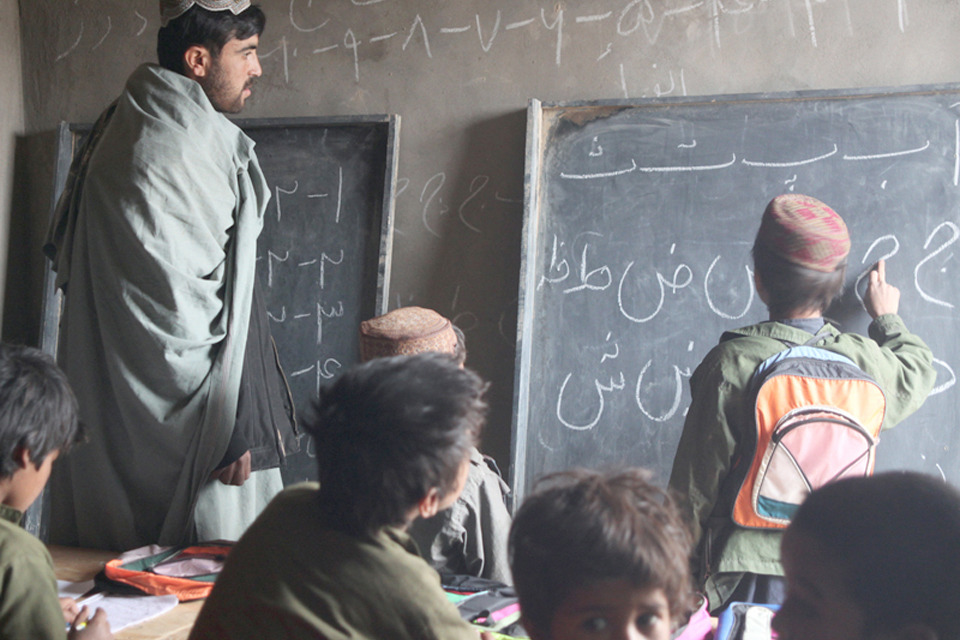 Irish Guards visit Helmand school