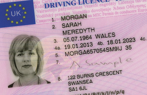 Image of a photocard driving licence
