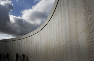 The names of the fallen line the walls of the Armed Forces Memorial at the National Memorial Arboretum