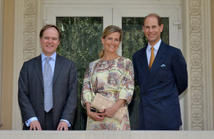 Prince Edward and Countess of Wessex in Romania together with British Ambassador Martin Harris