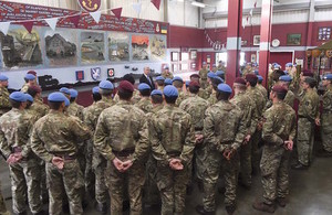 Defence Secretary Michael Fallon meets with members of 16 Air Assault Brigade