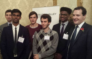 Chancellor and students at the event