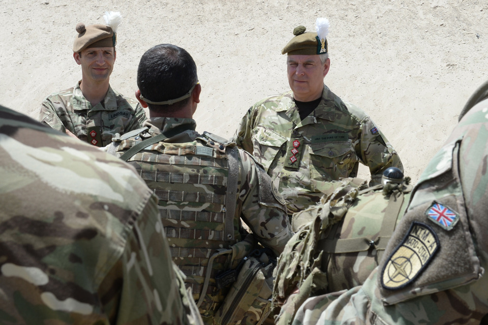 The Duke of York visits troops in Helmand