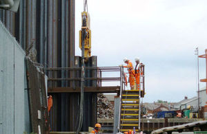 Work taking place on the defences in Great Yarmouth