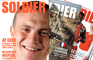 Front cover of the June 2011 issue of the award-winning Soldier magazine, with past covers from earlier in the year