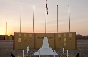 The Camp Bastion memorial wall [Picture: Corporal Daniel Wiepen, Crown copyright]