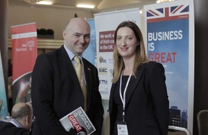 Paul Caplis, Head of Investment, UKTI Dublin with Siobhan Horan, UKTI Bristol