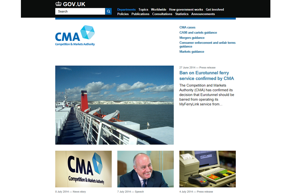 Take our survey about CMA on GOV.UK