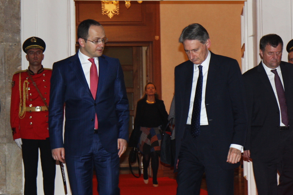 Foreign Secretary Philip Hammond visit to Tirana