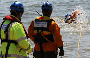 Coastguards rescued a woman who got into difficulty