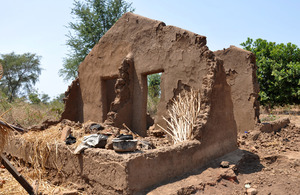 Remains of Edicas’ mud hut, Karonga, north Malawi. Picture: Shareefa Choudhury/DFID