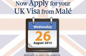 UK visa from Male