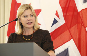 Justine Greening calls on world leaders to increase funding for education for Syrian children. Picture: Russell Watkins/DFID