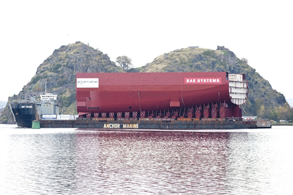 Huge section of HMS Queen Elizabeth leaves shipyard