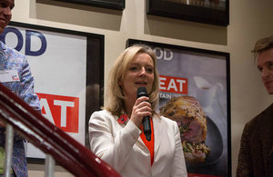 Henry Parr, Elizabeth Truss and Sam Bompas at the Food Pioneers event