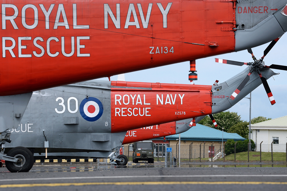 Royal Navy search and rescue Sea King helicopters 