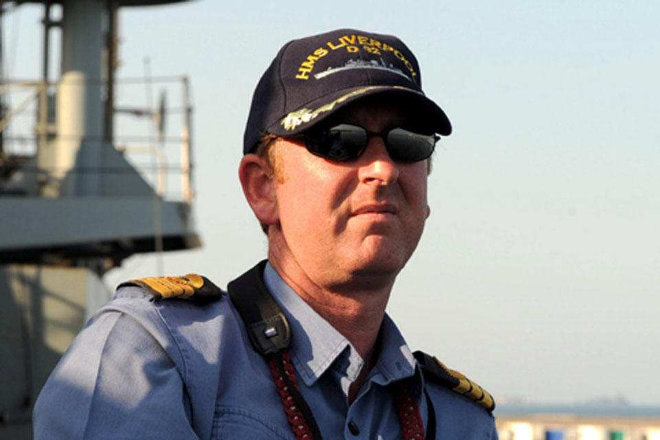HMS Liverpool's Commanding Officer, Commander Colin Williams