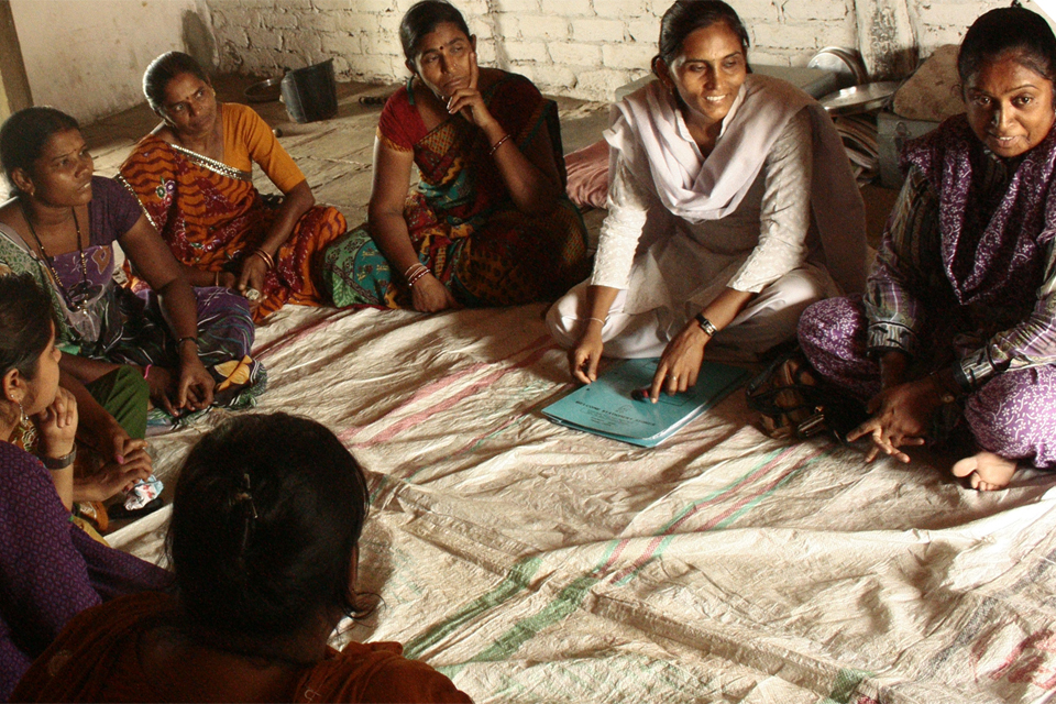 Women sit in a circle. Picture: Jyoti Patil 