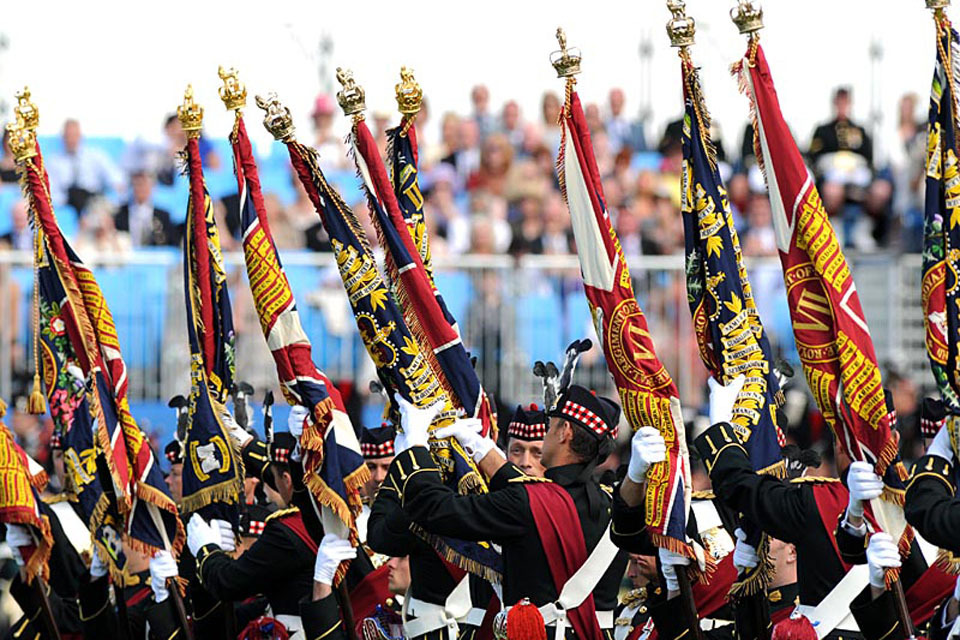 Queen presents new Colours to Royal Regiment of Scotland