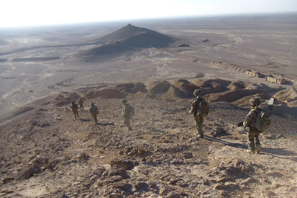 Soldiers on patrol in Helmand