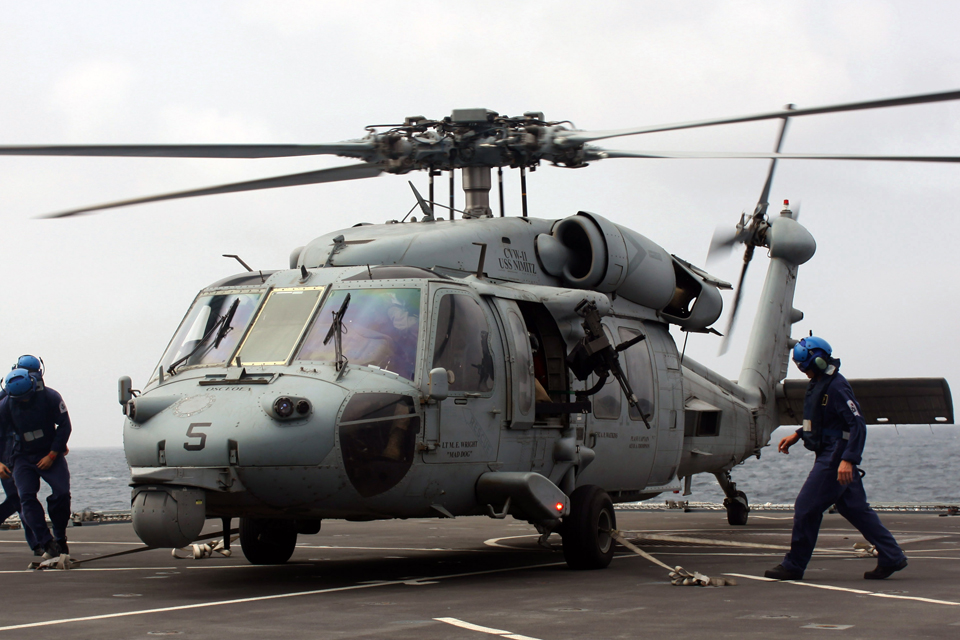 An HH-60H Seahawk helicopter 