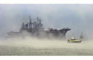 HMS Ark Royal returns to her home port of Portsmouth