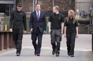 The Prime Minister visits the Cameronbridge Distillery in Fife. Photo: Crown copyright.