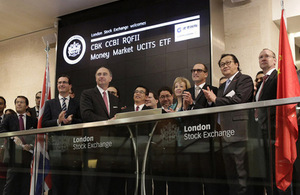 Andrea Leadsom at the London Stock Exchange