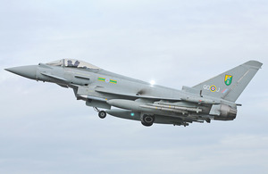 A Royal Air Force Typhoon aircraft