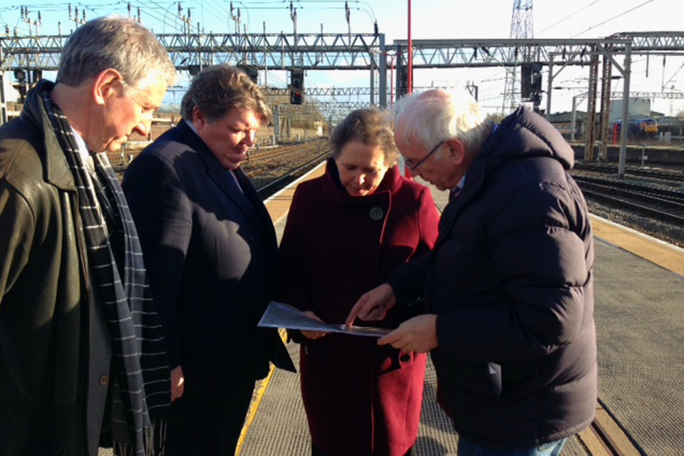 Baroness Kramer and Pete Waterman visit Crewe to find out how HS2 could benefit the town