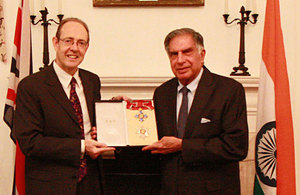 Sir James Bevan with Ratan Tata