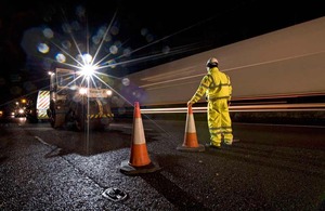 Road workers at work