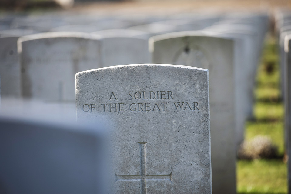 The headstone of an unknown soldier