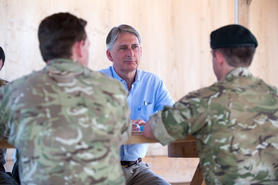 Philip Hammond meets with troops in Afghanistan