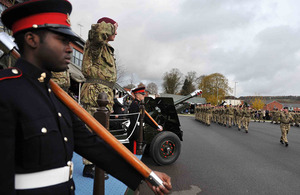 Major General John Lorimer receives the salute