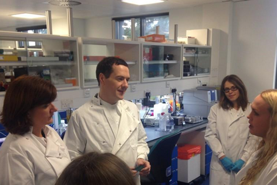 Chancellor announces £150 million for clinical research infrastructure on visit to Quintiles prime site in Exeter