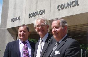 Andrew Stunell with councillors outside Woking Borough Council
