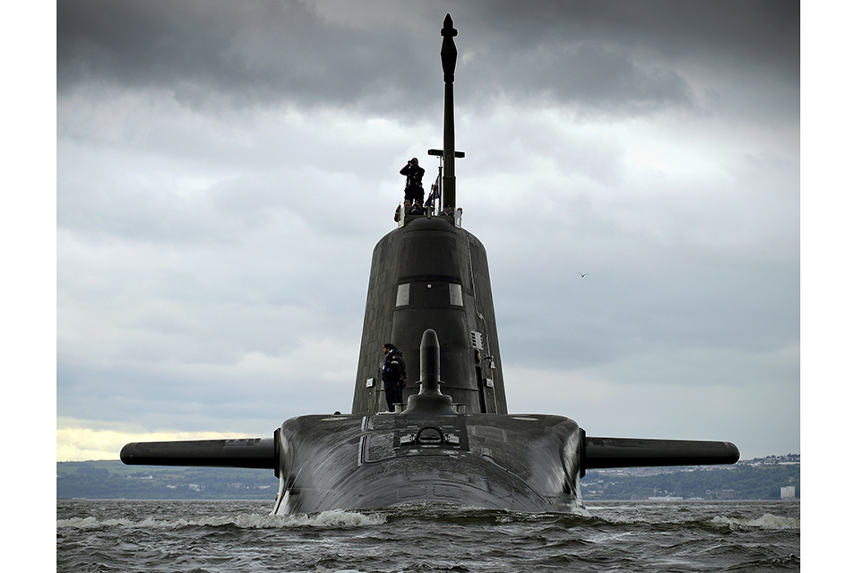 HMS Artful, the third of the Royal Navy’s new Astute Class attack submarines has arrived at her Scottish base port from where she will carry out sea trials before entering service later this year. 