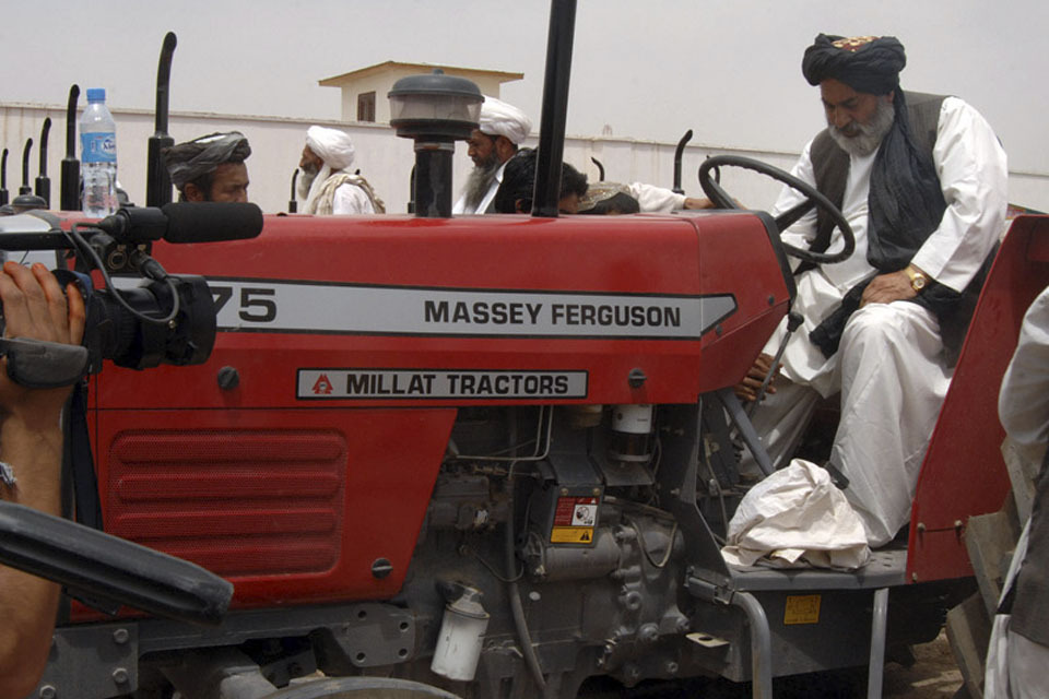 Tractors handed out to Afghan farmers in Nad 'Ali