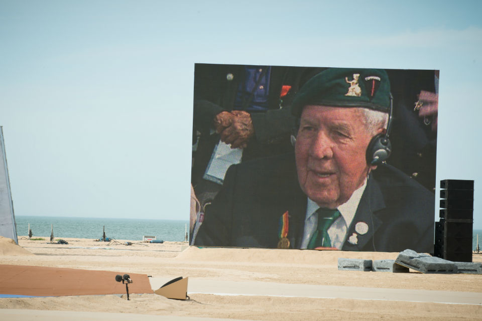 A service on Sword Beach to mark the 70th anniversary of D-Day.