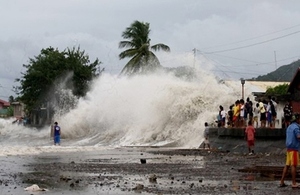 A storm surge triggered by Typhoon Haiyan in San Andres, Catanduanes. Picture: Allan Tapado/YouScoop