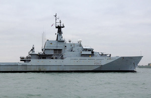 HMS Mersey from the Royal Navy's Fishery Protection Squadron based in Portsmouth (stock image)