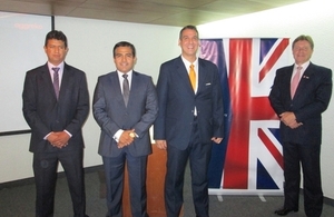 Aggreko's representatives joined by British Honorary Consul in Arequipa, Francis Rainsford (right).