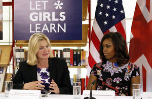 International Development Secretary Justine Greening and First Lady Michelle Obama discuss importance of education Picture: Simon Davis/DFID