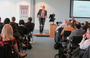 Exchequer Secretary addressing Charity Tax Group