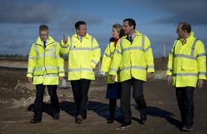 David Cameron sees progress on a road project.