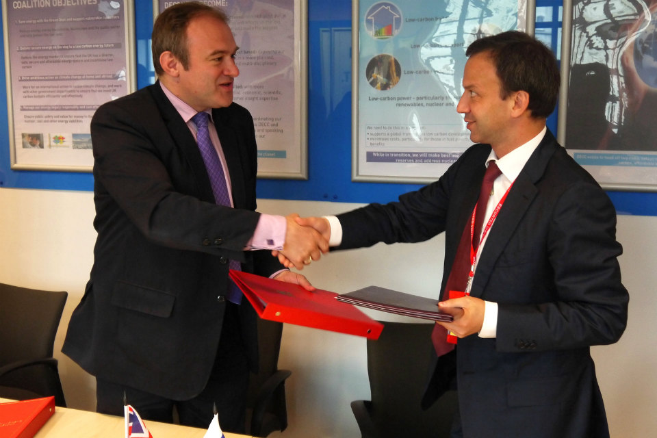 Edward Davey with Deputy Prime Minister of the Russian Federation, A. Dvorkovich 