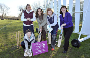 Nicky Morgan and Helen Grant join members of Carillon Cricket Club's women’s team who are competing in the Women’s Midlands Premier League.